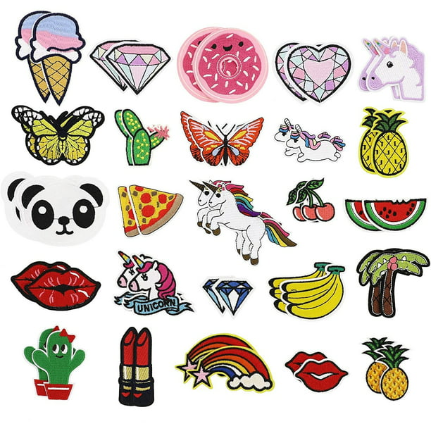 10PCS Pills Embroidery Patch Cartoon Sew Iron On Patches Red Blue Jeans Badges 